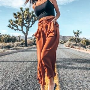 Orange flare pants Small / ankle/ cropped